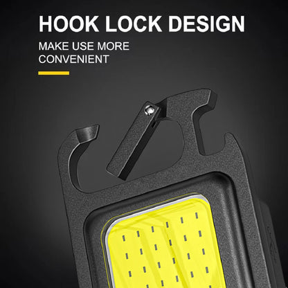 Side view of the rechargeable keychain work light