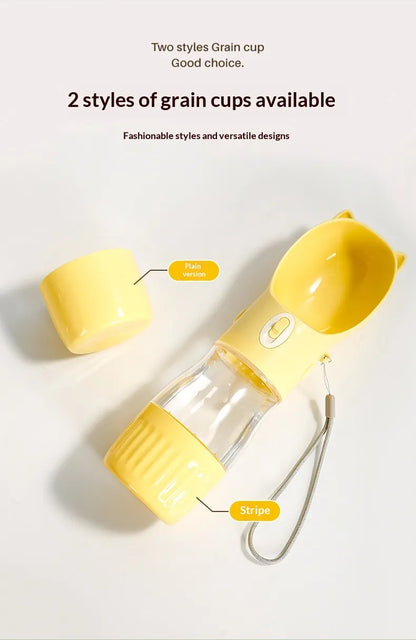 Portable Dog Water Bottle with Bowl & Strap