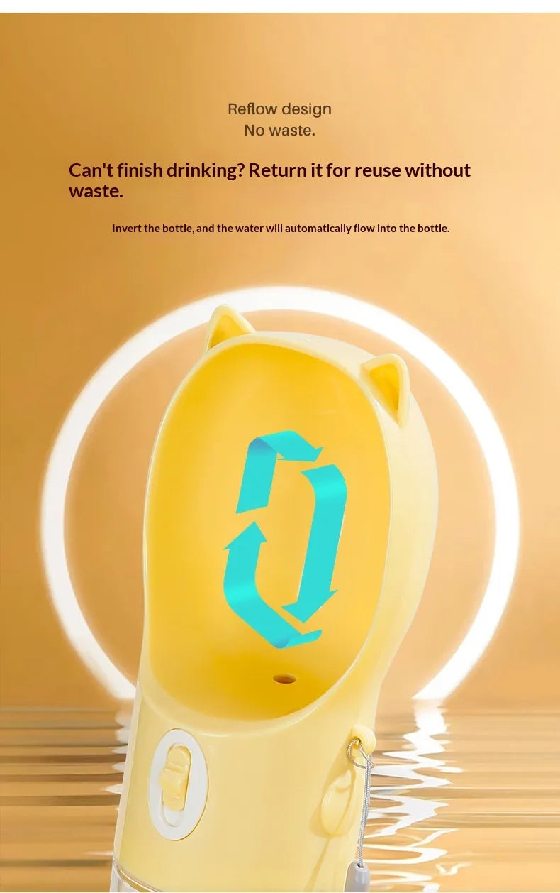 Portable Dog Water Bottle with Bowl & Strap