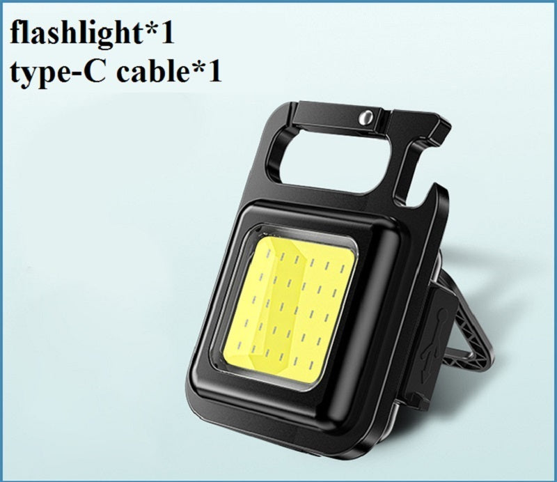 Compact COB keychain work light dimensions and size details