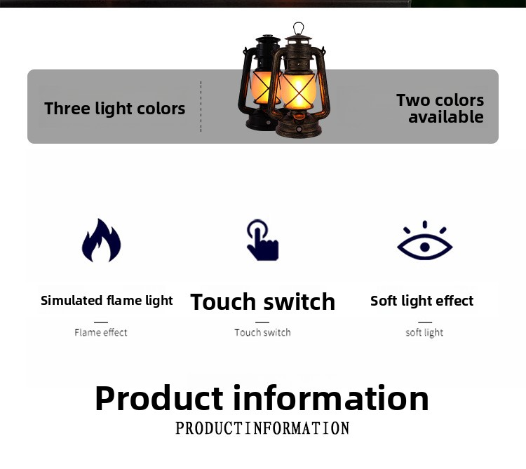 LED Rechargeable Table Lamp, Retro Flame Table Lamp For Outdoor Camping And Bars, Portable Hanging Retro Hurricane Lantern For Tents