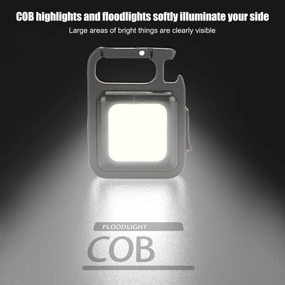COB LED panel detail on the rechargeable keychain work light
