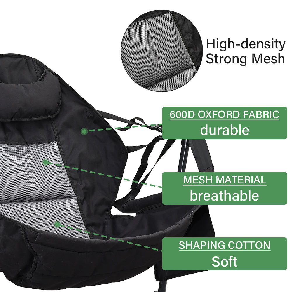 Hammock Camping Chair with Footrest, Foldable Portable Rocking Chairs for Adults Outside Swinging Camp for Outdoor Patio Poolside