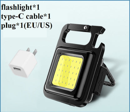 Rechargeable COB keychain work light illuminated
