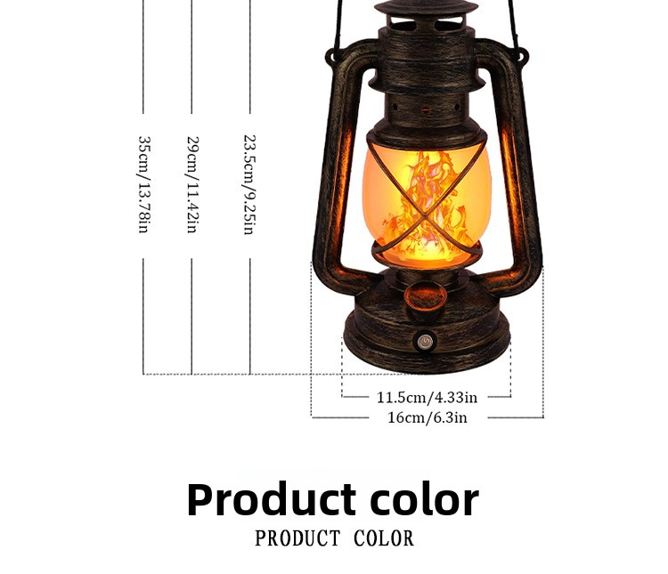 LED Rechargeable Table Lamp, Retro Flame Table Lamp For Outdoor Camping And Bars, Portable Hanging Retro Hurricane Lantern For Tents