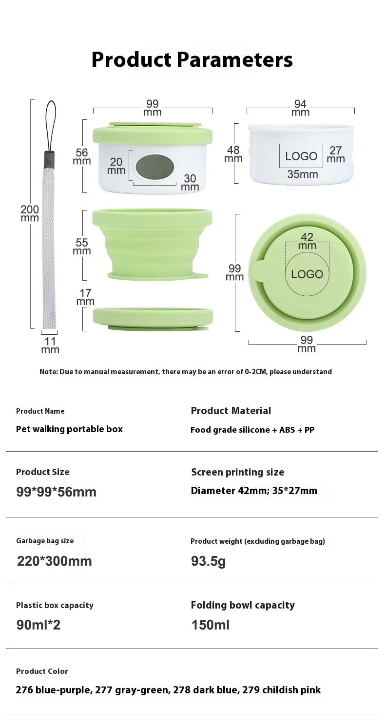 3-in-1 Dog Travel Feeder & Folding Bowl