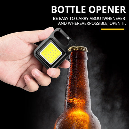 Rear view of the rechargeable COB keychain work light