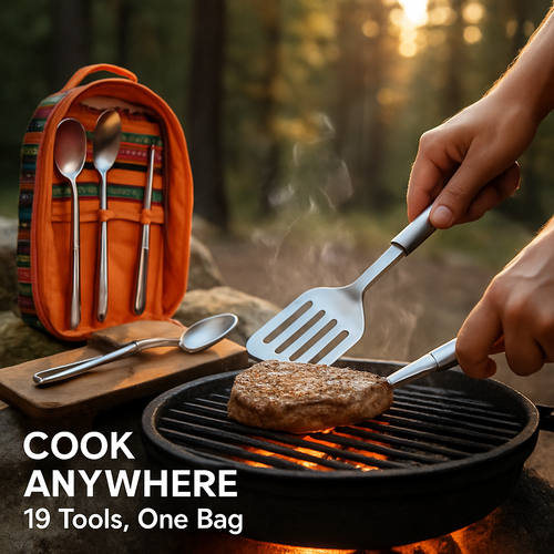 Camping Cooking Utensil Kit for Outdoor Cooking Gear