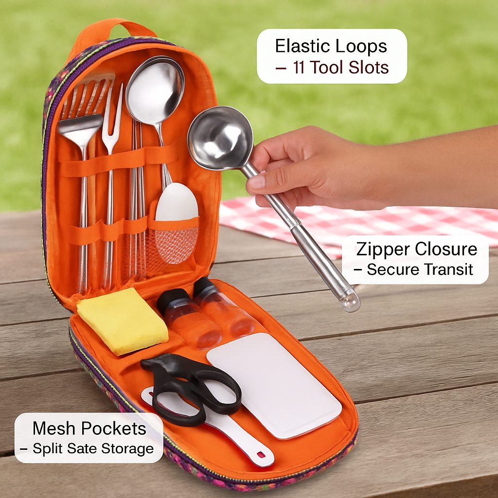 Camping Cooking Utensil Kit for Outdoor Cooking Gear