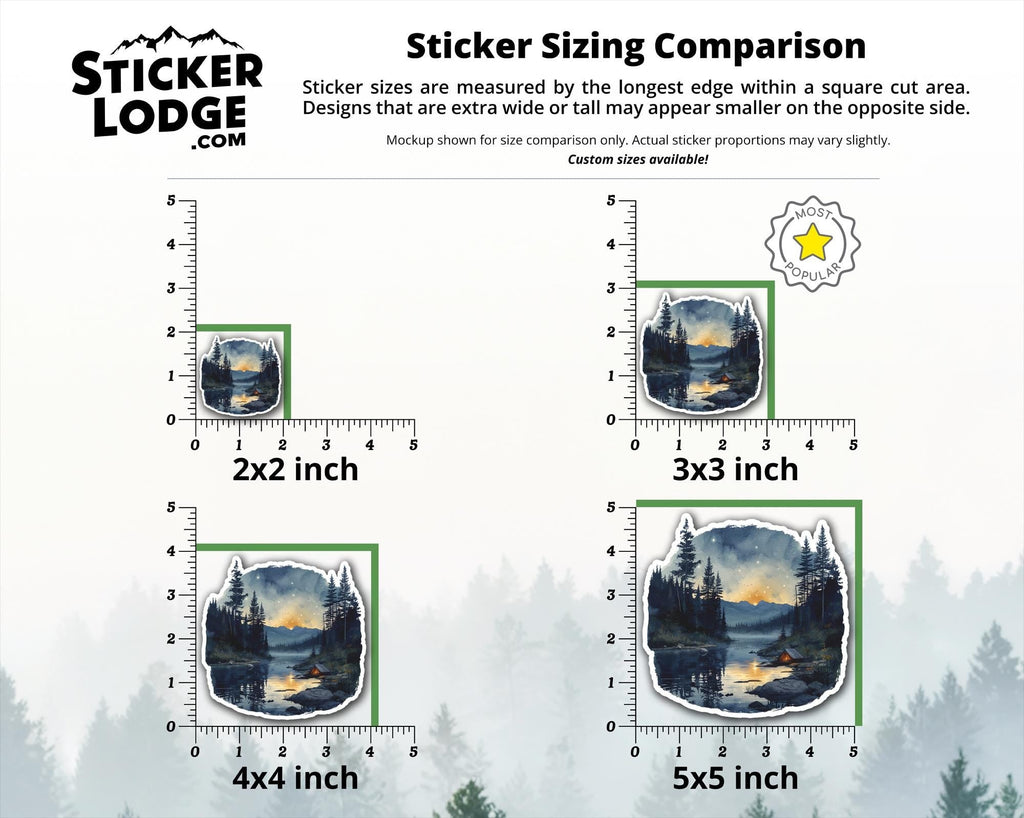 Watercolor Wilderness Camping Vinyl Sticker